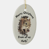 Van ons allemaal Nuts Kerst Eekhoorn Waterverf Keramisch Ornament (Rechts)