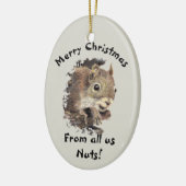 Van ons allemaal Nuts Kerst Eekhoorn Waterverf Keramisch Ornament (Links)
