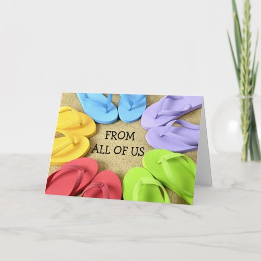 VAN ONS ALLEMAAL - TEENSLIPPERS BIRTHDAY KAART (Voorkant)