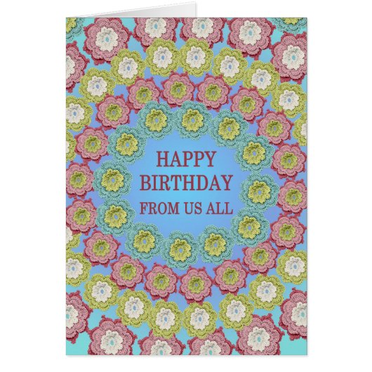 Van ons allemaal verjaardag haakbloemen (Voorkant)