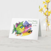 Van ons allemaal, Verjaardag Kaart met vis (Gele Bloem)