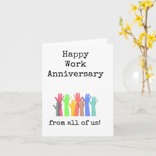 Van ons allemaal, Work Jubileum Kaart (Gele Bloem)