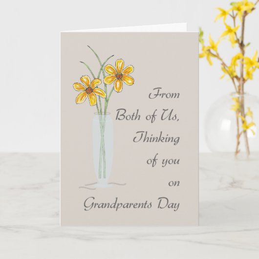 Van ons beide grootouders denken aan jou kaart (Gele Bloem)