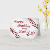 Van ons beiden Birthday Large Grunge Baseball Kaart (Gele Bloem)
