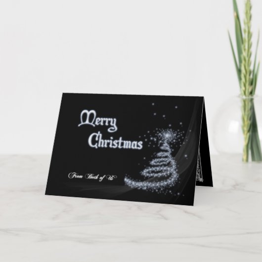 Van ons beiden, een zwarte en witte kerstkaart feestdagen kaart (Voorkant)