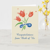 Van ons beiden feliciteren de bloemen kaart (Gele Bloem)