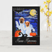 van ons beiden | Halloween Funny Ghost Dogs Kaart (Gele Bloem)