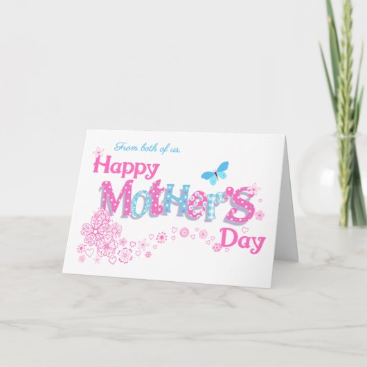 Van ons beiden Moederdag met Flowers Card Feestdagen Kaart (Voorkant)
