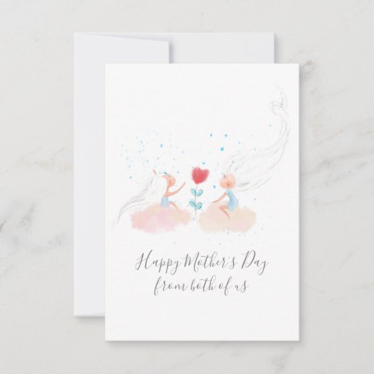 Van ons beiden Sweet Girls Moederdag Flat Kaart (Voorkant)