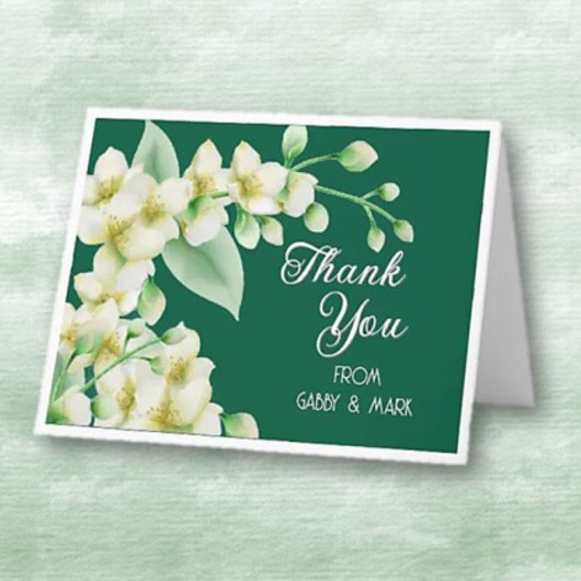 Van ons! Floral gepersonaliseerde bedankkaart