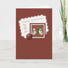 Van Ons Huis - de Familie van Sneeuwmannen Feestdagen Kaart