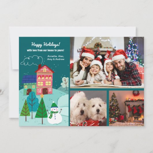 Van ons huis naar de jouwe 3 foto vakantie Kaart (Voorkant)