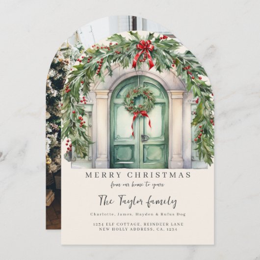 Van ons huis naar de Kaart van uw kerstvakantie (Voorkant / Achterkant)