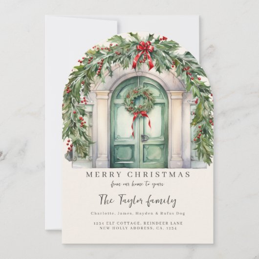 Van ons huis naar de Kaart van uw kerstvakantie (Voorkant)