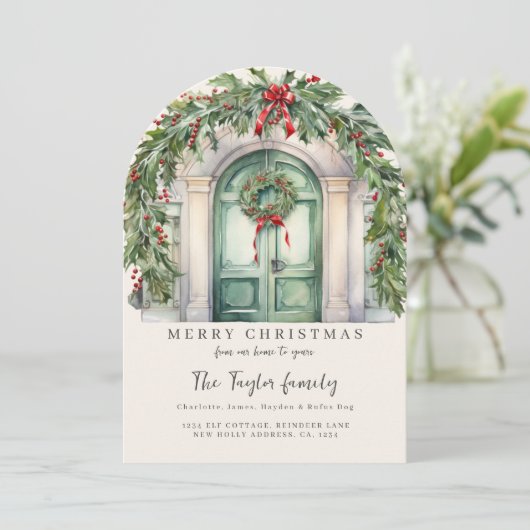 Van ons huis naar de Kaart van uw kerstvakantie (Staand voorkant)