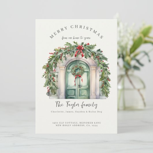 Van ons huis naar de Kaart van uw kerstvakantie (Staand voorkant)