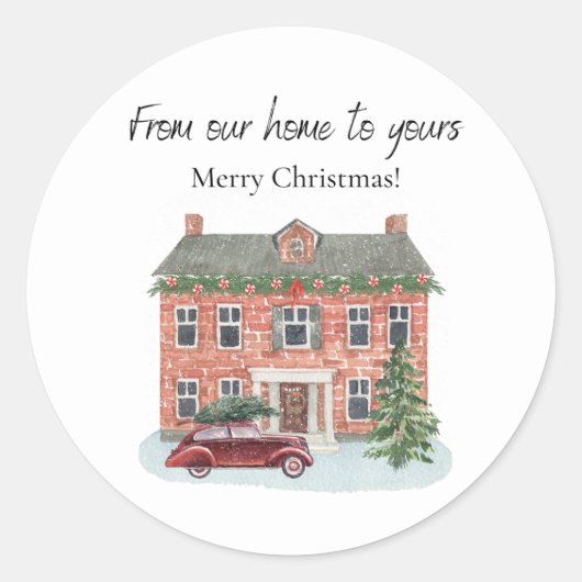Van ons huis naar het jouwe Kerst sticker (Voorkant)