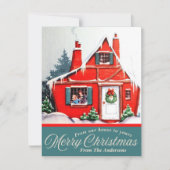  van ons huis naar uw aangepaste kerst feestdagenkaart (Voorkant)