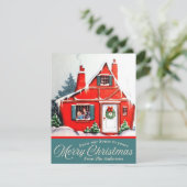  van ons huis naar uw aangepaste kerst feestdagenkaart (Staand voorkant)