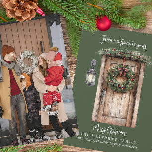 Van ons huis naar uw aangepaste kerstfoto feestdagenkaart