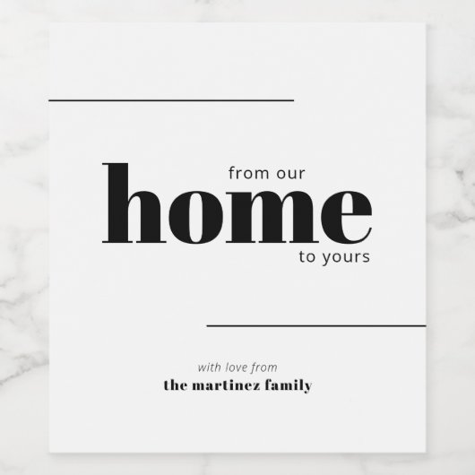 Van ons huis naar uw Sticker (Enkel label)