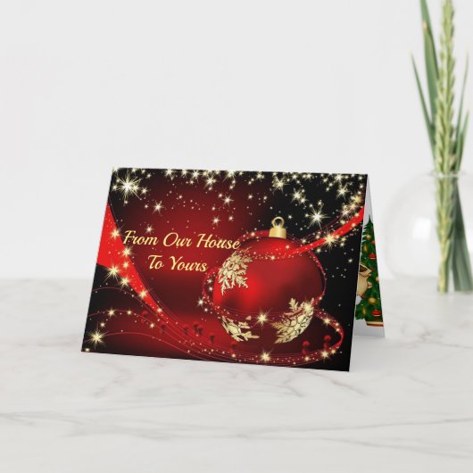 Van ons huis tot aan uw prettige kerstfeestdag feestdagen kaart (Voorkant)