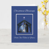 Van ons huis tot de uwe Kerstmis Zegen Manger Kaart (Gele Bloem)