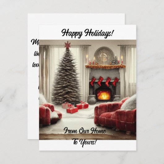 Van ons huis tot het jouwe feestdagenkaart (Voorkant / Achterkant)