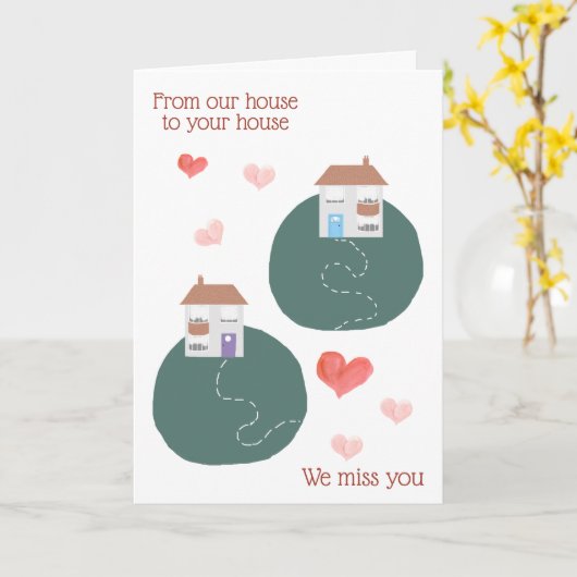 Van ons huis tot uw huis, wij missen u kaart (Gele Bloem)