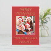 Van ons huis tot uw rode & gouden kerstfoto feestdagenkaart (Staand voorkant)