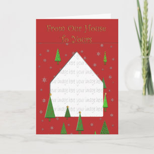 Van ons huis tot uw vakantiefotokaart feestdagen kaart