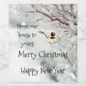 Van ons Huis tot uw vrolijk kerstnieuwjaar Wijn Etiket (Enkel label)