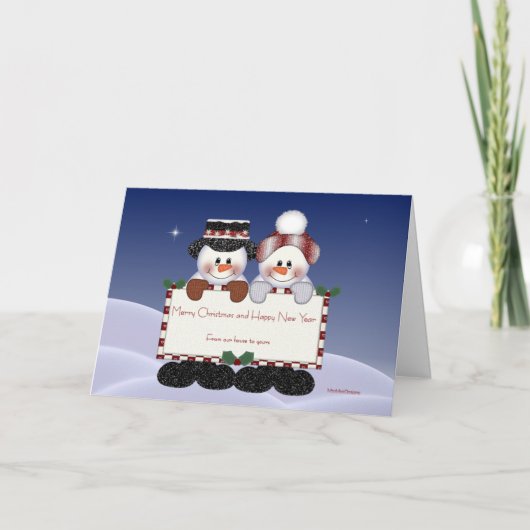 Van ons huis tot van jou feestdagen kaart (Voorkant)