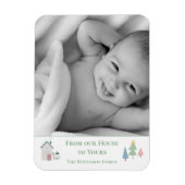 Van ons Huis tot Yours Photo Xmas Holiday Card Magneet (Verticaal)