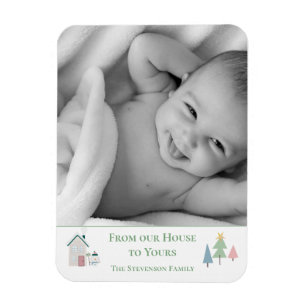 Van ons Huis tot Yours Photo Xmas Holiday Card Magneet