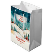 Van ons huis Vintage Kerstmis Medium Cadeauzakje (Voorkant Gekanteld)