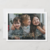 Van ons met liefs één foto kerstkaart (Voorkant)