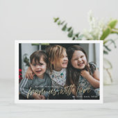 Van ons met liefs één foto kerstkaart (Staand voorkant)