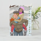 Van ons naar uw vakantiekaartje aankondiging (Staand voorkant)