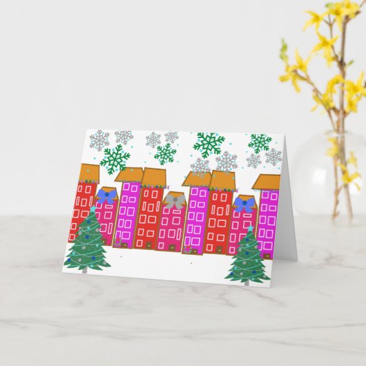 van ons thuis naar dat van u. Cute kerstmis Kaart (Gele Bloem)