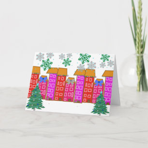 van ons thuis naar dat van u. Cute kerstmis Kaart