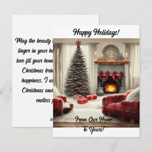 Van Ons Thuis Naar Jouw Thuis Feestdagenkaart (Voorkant / Achterkant)