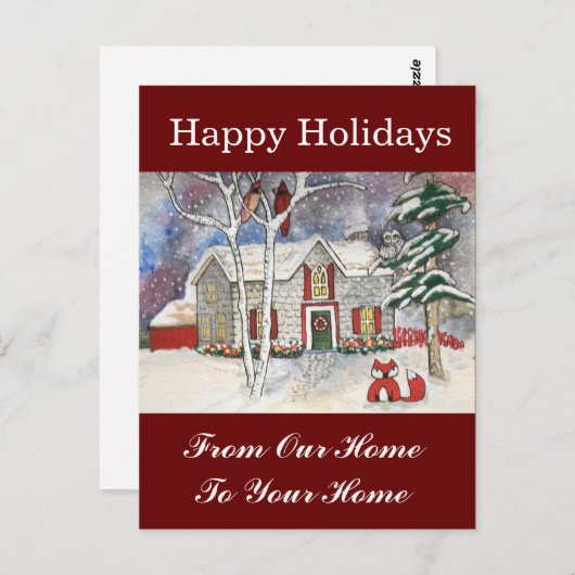 Van ons thuis naar uw thuisvakantiehuis briefkaart (Voorkant / Achterkant)