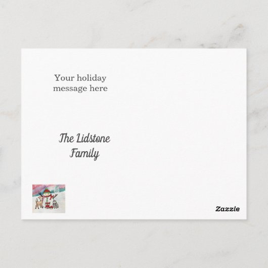 Van ons thuis naar uw thuisvakantiehuis briefkaart (Achterkant)