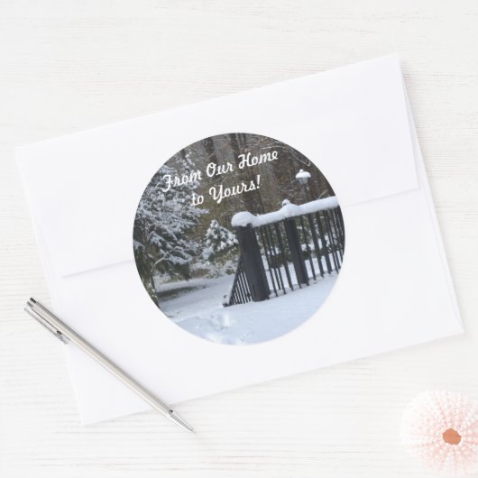 Van ons thuis tot aan het winterWonderland van de Ronde Sticker (Envelop)