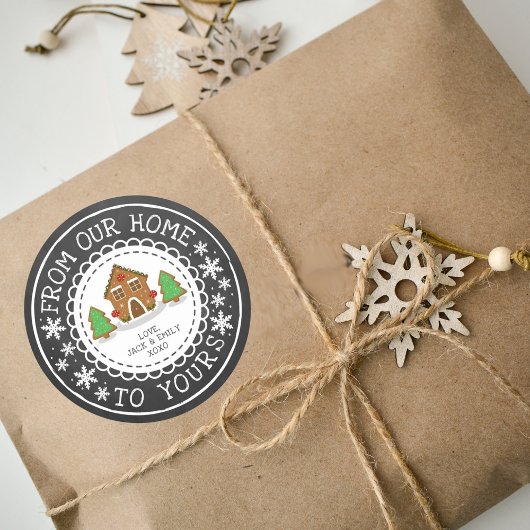 Van ons thuis tot aan uw | Kerstmis Ronde Sticker