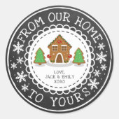 Van ons thuis tot aan uw | Kerstmis Ronde Sticker (Voorkant)