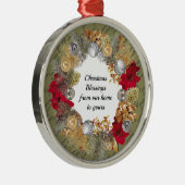 VAN ONS THUIS TOT JULLIE | Groen | Kerstmis Metalen Ornament (Rechts)