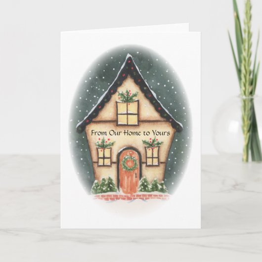 Van ons thuis tot uw feestdag feestdagen kaart (Voorkant)