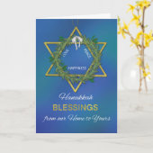Van ons thuis tot Yours Hanukkah Blessings Star Kaart (Gele Bloem)